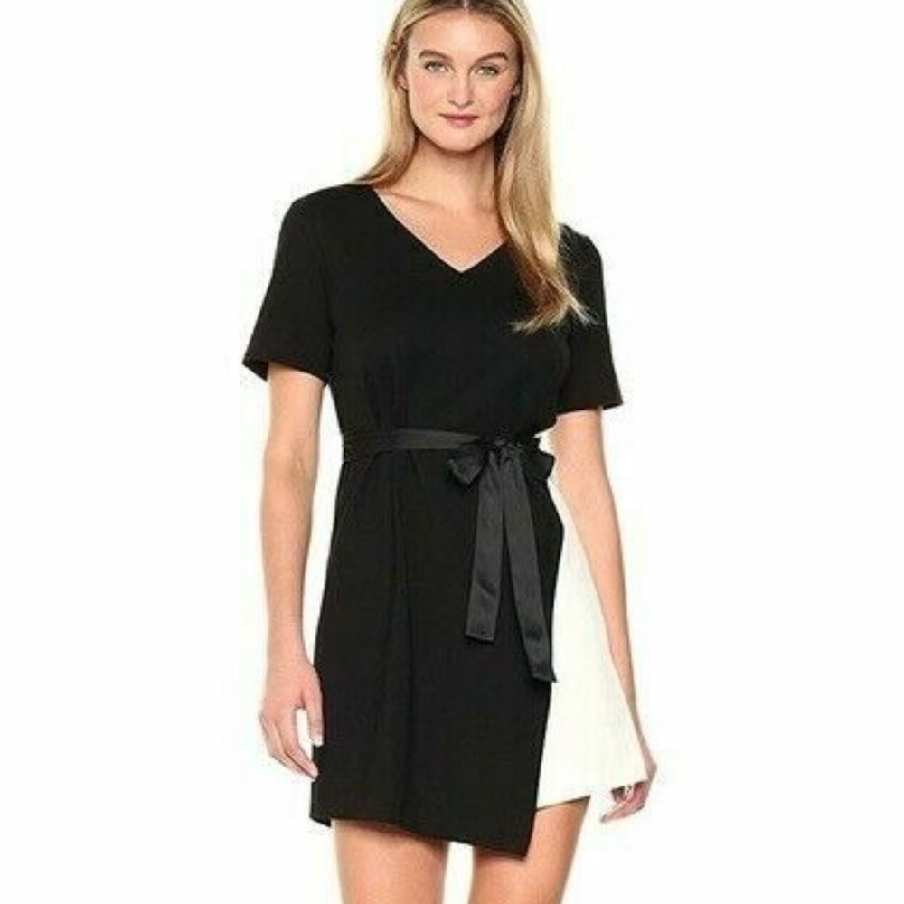 NEW Savoir Faire Colorblock Belted Dress